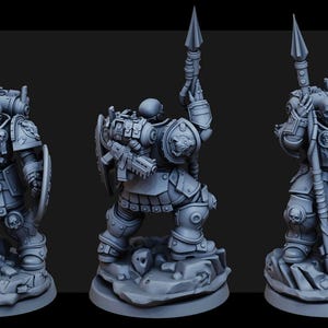 Space Knights Polemarchos | 16k Resin Miniatures | 28mm 32mm Tabletop Wargaming | Unpainted image 9