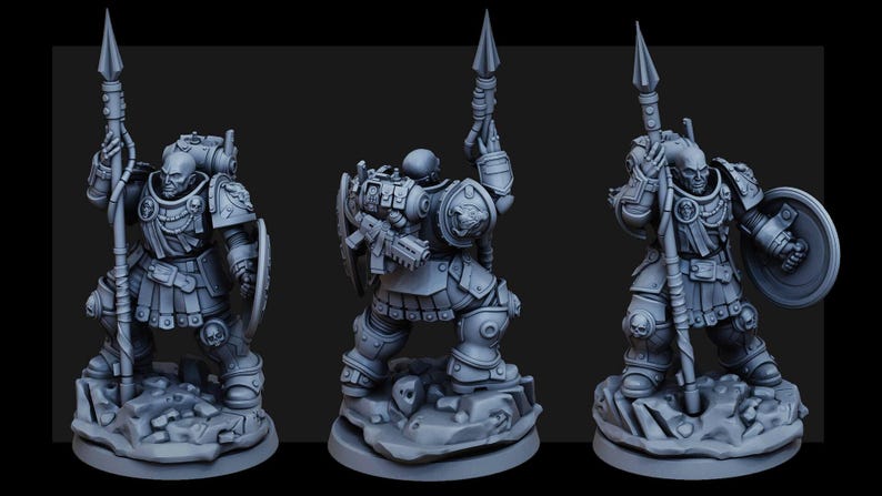 Space Knights Polemarchos | 16k Resin Miniatures | 28mm 32mm Tabletop Wargaming | Unpainted image 9