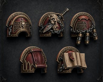 Pactum Aeternum Warden Shoulders – 16k Resin – DakkaDakka – Templerkrieger / Bitz / Tabletop / Wargaming / Grimdark