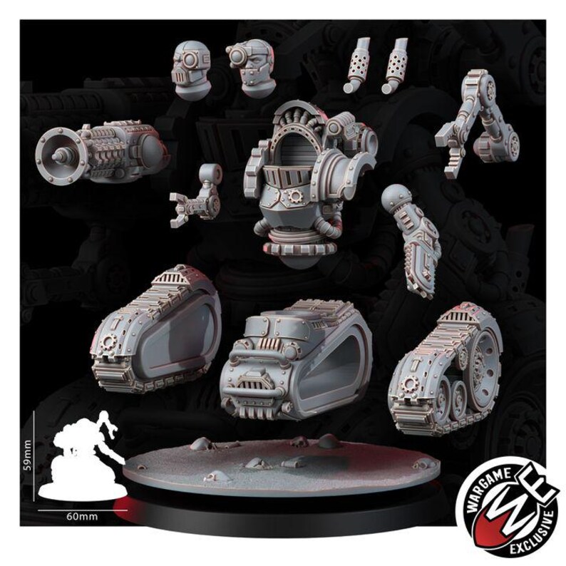 Mechanist Crawl Breakers | 16k Resin Miniatures | 28 mm 32 mm Tabletop Wargaming | Ongeverfd afbeelding 4