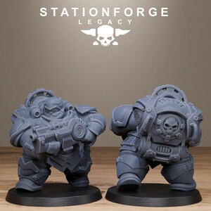 Legacy Ironvale Bulkguards | Station Forge 16k Resin Miniatures | 28 mm 32 mm Tabletop Wargaming | Ongeverfd afbeelding 6