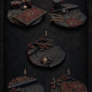 Crimson Lords - Toppers 40mm - 16k Resin - GreyTide Studio - Blood / Space Warriors / Bitz / Tabletop / Wargaming / Grimdark image 1