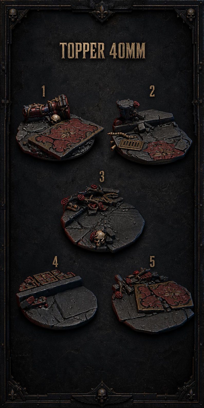 Crimson Lords - Toppers 40mm - 16k Resin - GreyTide Studio - Blood / Space Warriors / Bitz / Tabletop / Wargaming / Grimdark image 1