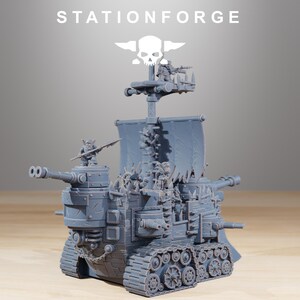 Gobs Short Pearl Battle Ship | Station Forge 16K Resin Miniature (28mm/32mm Scale) image 4
