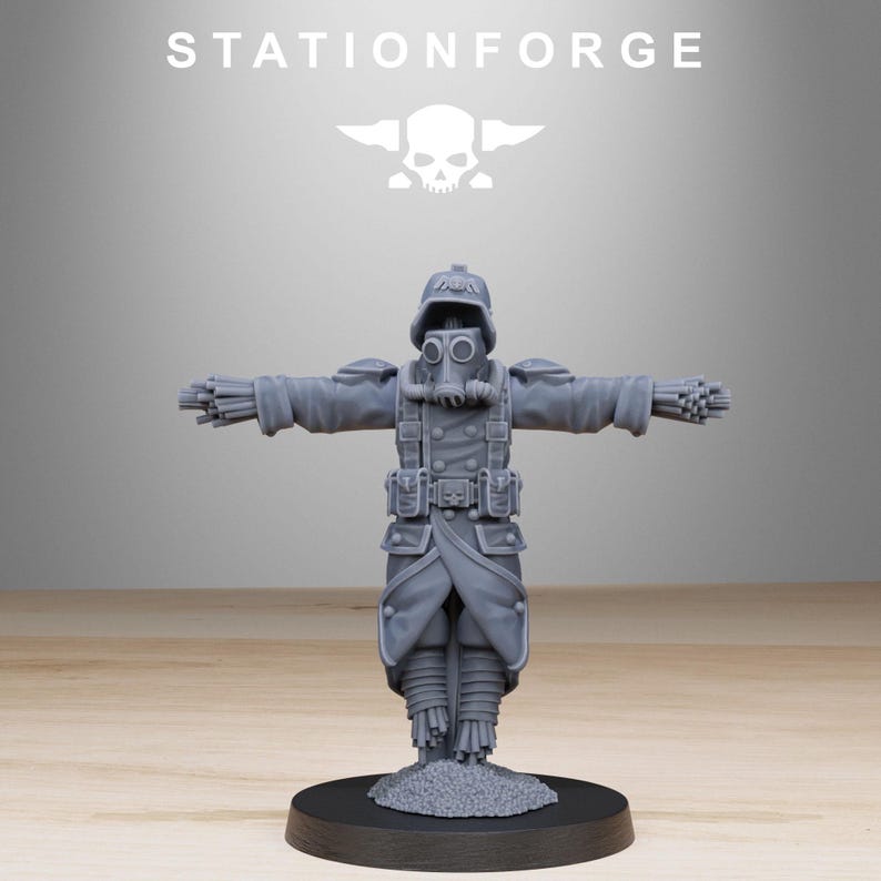 GrimGuard Vogelscheuche | Station Forge 16k Resin-Miniaturen | 28 mm/32 mm Tabletop-Wargaming | Unbemalt Bild 7