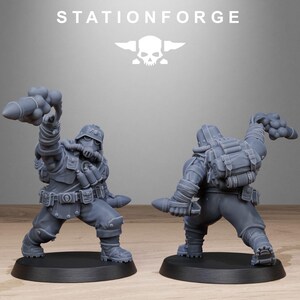 Grimguard Jungle Fighter Mutants | Station Forge 16k Resin Miniatures | 28mm 32mm Tabletop Wargaming | Unpainted image 7