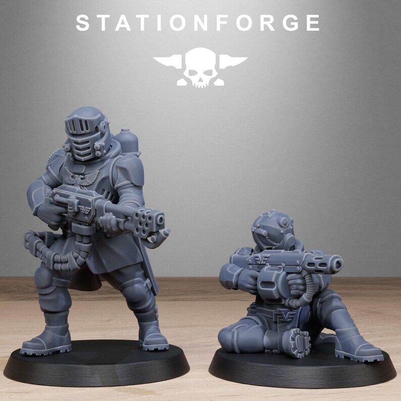 Vaskar-Patrouille | Station Forge 16k Resin-Miniaturen | 28 mm/32 mm Tabletop-Wargaming | Unbemalt Bild 6