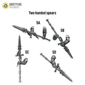 Crimson Lords - Two handed spears #5 - 16k Resin - GreyTide Studio - Blood / Space Warriors / Bitz / Tabletop / Wargaming / Grimdark image 2