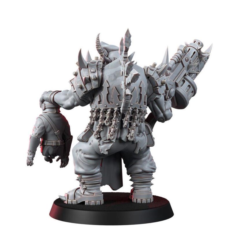 Chaos Renegades Of Pain Ogrun Execution General | 16k Resin Miniatures | 28mm 32mm Tabletop Wargaming | Unpainted image 4