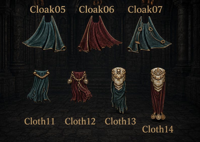 Eternal Pilgrims - Cloaks & loincloths - 16k Resin - GreyTide Studio - Holy Warriors / Bitz / Tabletop / Wargaming / Grimdark image 1