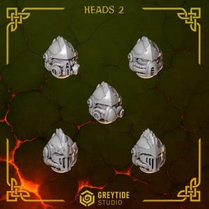 Guardianes del Yunque - Cabezas 2 - Resina 16k - GreyTide Studio - Dragones / Guerreros Espaciales / Piezas / Juegos de Mesa / Juegos de Guerra / Grimdark imagen 2