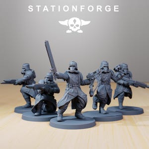 Grimguard Trench Runners / Miniature in resina 16k di Station Forge / 28 mm 32 mm per wargame da tavolo / Non dipinte immagine 3