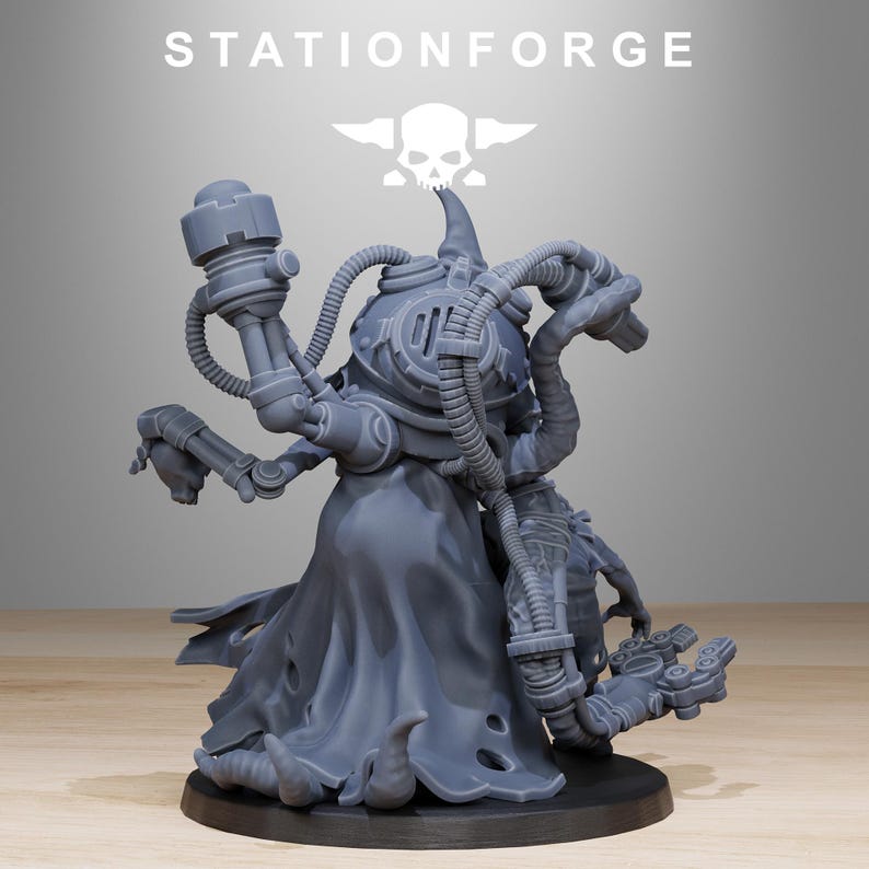 Scavenger Lotharius | Station Forge 16k Resin Miniatures | 28 mm 32 mm Tabletop Wargaming | Ongeverfd afbeelding 5