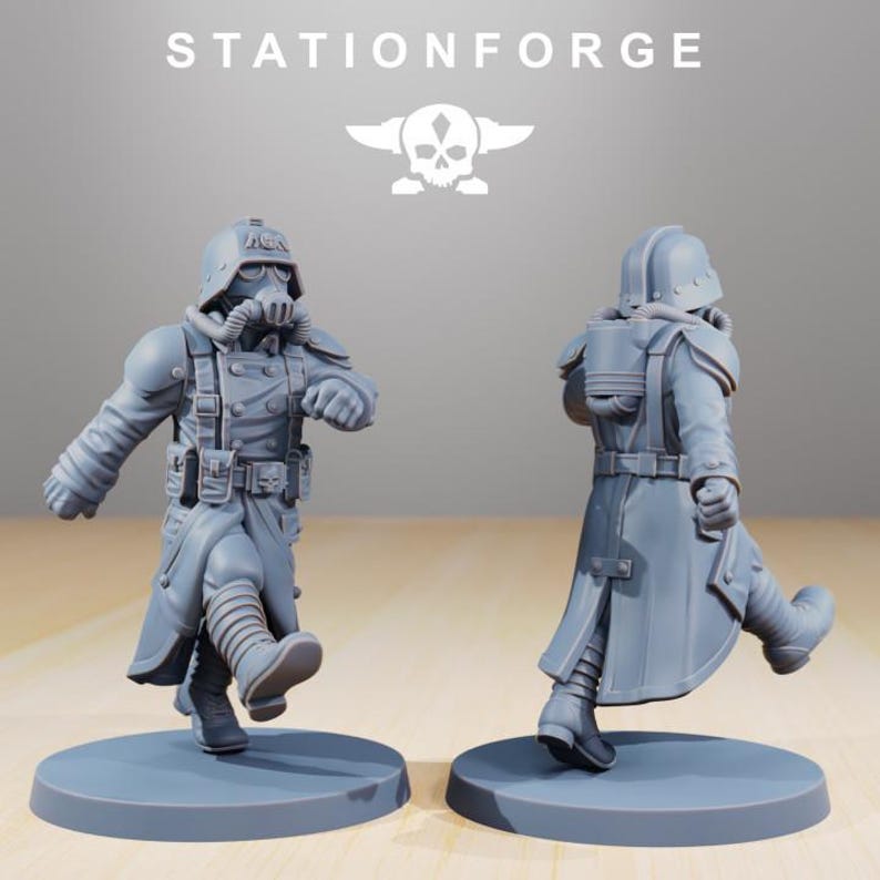 Grimguard Marching Pose | Station Forge 16k Resin Miniatures | 28mm 32mm Tabletop Wargaming | Unpainted image 3
