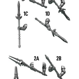 Crimson Lords - Two handed spears #2 - 16k Resin - GreyTide Studio - Blood / Space Warriors / Bitz / Tabletop / Wargaming / Grimdark image 2