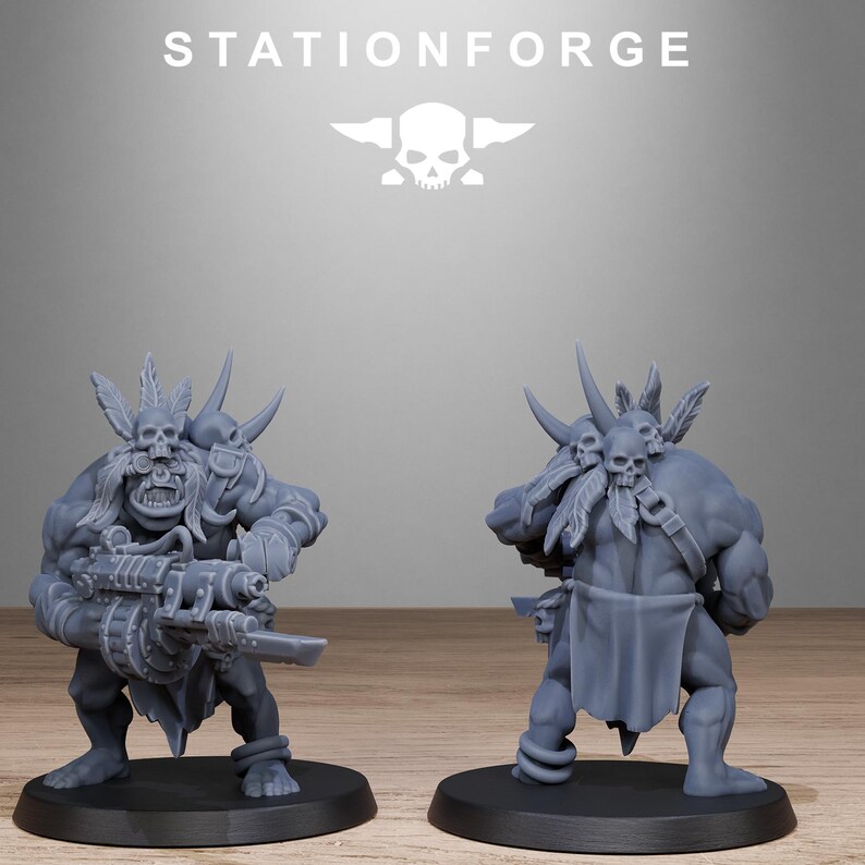 Infantería tribal Orkaz de Orkos / Miniaturas de resina Station Forge 16k / 28 mm 32 mm para juegos de guerra de mesa / Sin pintar imagen 8