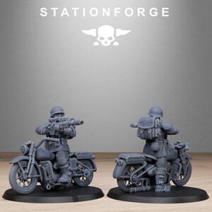 Freeguard Bikers | Station Forge 16k Resin Miniatures | 28mm 32mm Tabletop Wargaming | Unpainted image 3