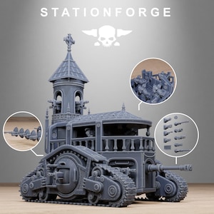 Vodalites Heavy Tank | Station Forge 16k Resin Miniatures | 28mm 32mm Tabletop Wargaming | Unpainted image 9