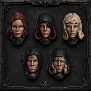 Sisterhood Heads Conversion Bits – 16K Resin Wargaming Miniatures Set afbeelding 1