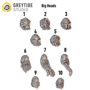 Primal Hounds - Big Armor Heads - 16k Resin - GreyTide Studio - Wolves / Space Warriors / Bitz / Tabletop / Wargaming / Grimdark afbeelding 2