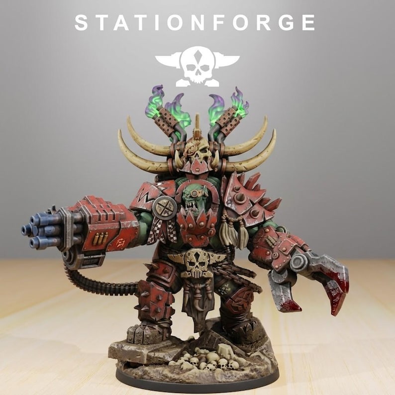 Orchi Orkaz Grand Nutta / Station Forge Miniature in resina 16k / 28 mm 32 mm Wargaming da tavolo / Non dipinte immagine 1