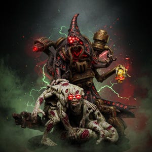 Scavenger Lotharius | Station Forge 16k Resin Miniatures | 28 mm 32 mm Tabletop Wargaming | Ongeverfd afbeelding 1