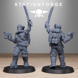 Grimguard Jungle Fighters 2 / Station Forge 16k Resin Miniatures / 28 mm 32 mm Tabletop Wargaming / Sin pintar imagen 6
