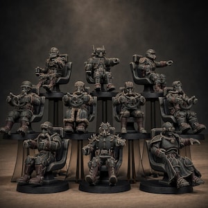 Pilot Commanders | Station Forge 16k Resin Miniatures | 28mm 32mm Tabletop Wargaming | Unpainted image 1