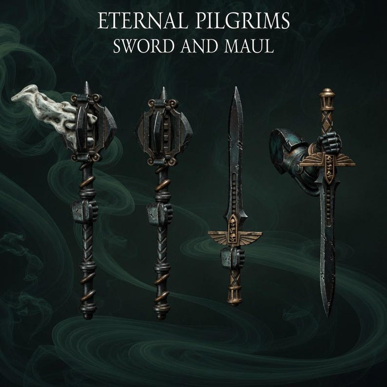 Eternal Pilgrims - Termi pack - Swords & mauls - 16k Resin - GreyTide Studio - Holy Warriors / Bitz / Tabletop / Wargaming / Grimdark imagen 1
