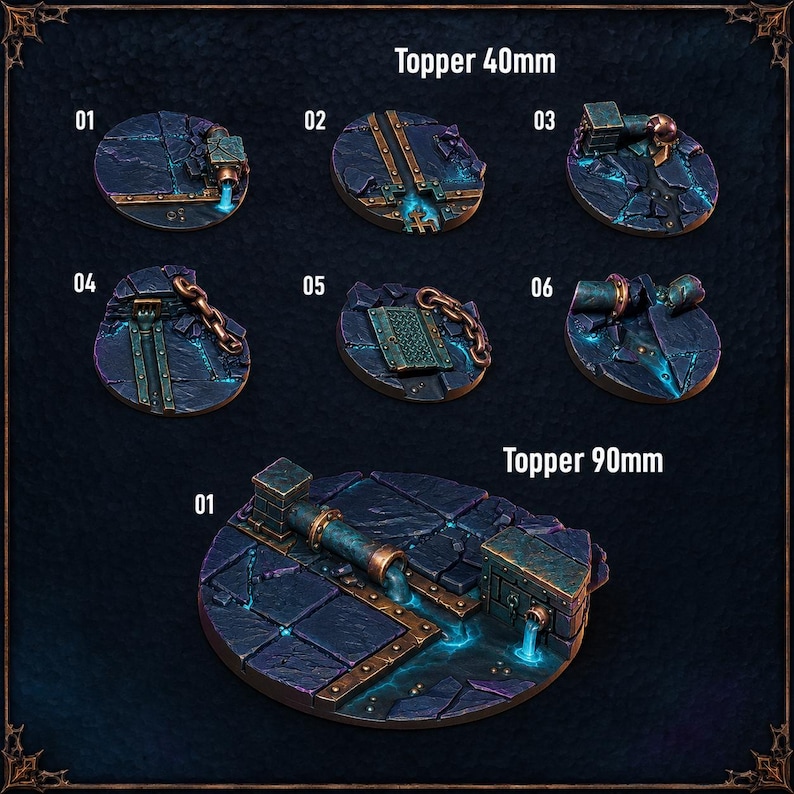 Anvil Wardens - Toppers 40mm/90mm - 16k Resin - GreyTide Studio - Drakes / Space Warriors / Bitz / Tabletop / Wargaming / Grimdark image 1
