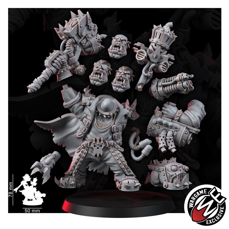 Ork King Freddy Moonqury | 16k Resin Miniatures | 28mm 32mm Tabletop Wargaming | Unpainted image 4
