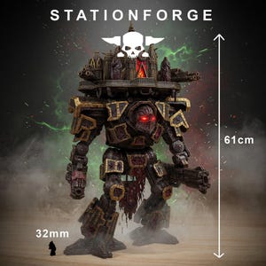 Scavengers Trident | Station Forge 16k Resin Miniatures | 28 mm 32 mm Tabletop Wargaming | Ongeverfd afbeelding 1
