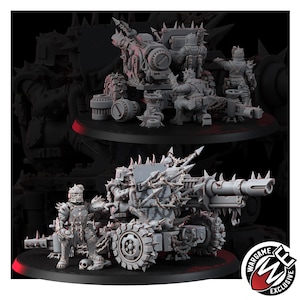 Chaos Renegades Of Pain Agony Guns | 16k Resin Miniatures | 28mm 32mm Tabletop Wargaming | Unpainted image 2