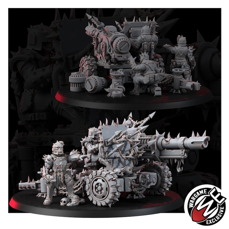 Chaos Renegades Of Pain Agony Guns | 16k Resin Miniatures | 28mm 32mm Tabletop Wargaming | Unpainted image 2
