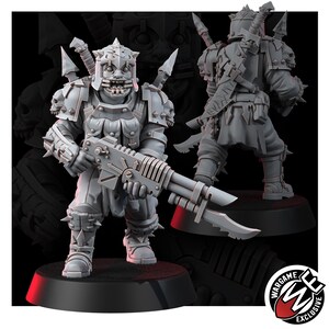 Chaos Renegades Of Pain Killer Team | 16k Resin Miniatures | 28 mm 32 mm Tabletop Wargaming | Ongeverfd afbeelding 8