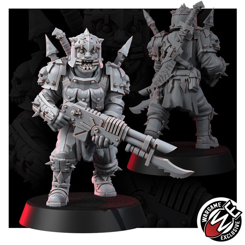 Chaos Renegades Of Pain Killer Team | 16k Resin Miniatures | 28 mm 32 mm Tabletop Wargaming | Ongeverfd afbeelding 8