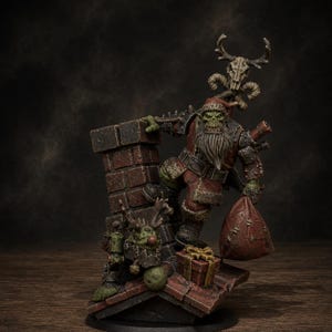 Orks Orkaz Claus | Station Forge 16k Figurines en résine | 28 mm 32 mm Jeux de guerre sur table | Non peintes image 1