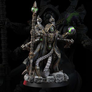 Necrocyborg Awaken Lord | 16k Resin Miniatures | 28mm 32mm Tabletop Wargaming | Unpainted image 1