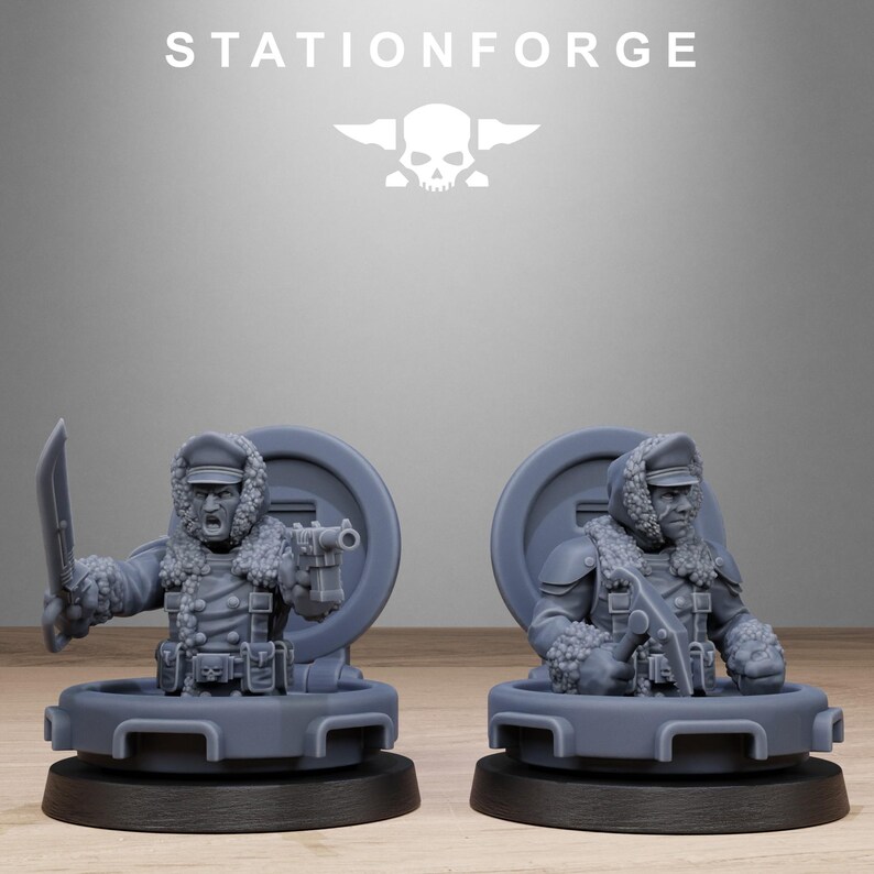 Comandanti di Carri Armati / Miniature in resina Station Forge 16k / 28 mm 32 mm per wargame da tavolo / Non dipinte immagine 3