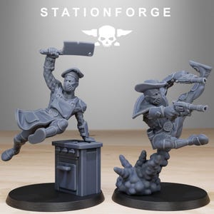 Bufones de Grimcorp / Miniaturas de resina Station Forge 16k / 28 mm 32 mm para juegos de guerra de mesa / Sin pintar imagen 3