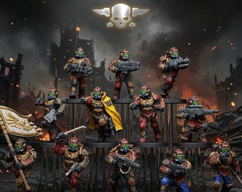 Grimguard Elites | Station Forge 16k Resin Miniatures | 28mm 32mm Tabletop Wargaming | Unpainted