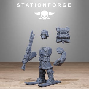 Grimguard Frostwatch Patrol | Station Forge 16k Resin Miniatures | 28mm 32mm Tabletop Wargaming | Unpainted image 3