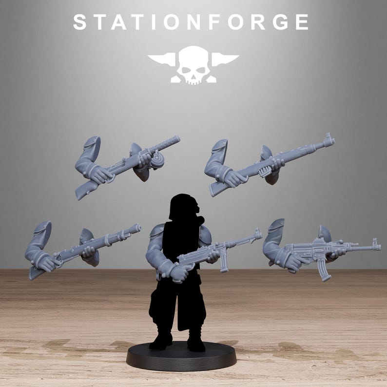 Grimguard German Weapons Pack | Station Forge 16k Resin Miniatures | 28mm 32mm Tabletop Wargaming | Unpainted image 3