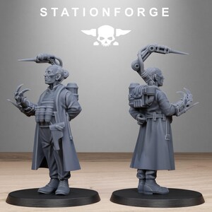 Grimcorp Scrap Operatives | Station Forge 16k Resin Miniatures | 28mm 32mm Tabletop Wargaming | Unpainted image 6