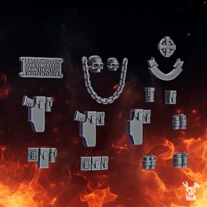 Pactum Aeternum Decor Bits - 16k hars - DakkaDakka - Tempeliers Warriors / Bitz / Tafelblad / Wargaming / Grimdark afbeelding 2
