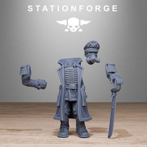Officer | Station Forge 16k Resin Miniatures | 28mm 32mm Tabletop Wargaming | Unpainted image 3