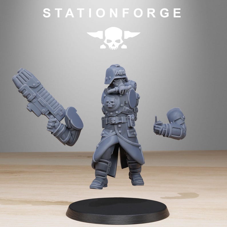 Grimguard Bombardiers | Station Forge 16k Resin Miniatures | 28mm 32mm Tabletop Wargaming | Unpainted image 9