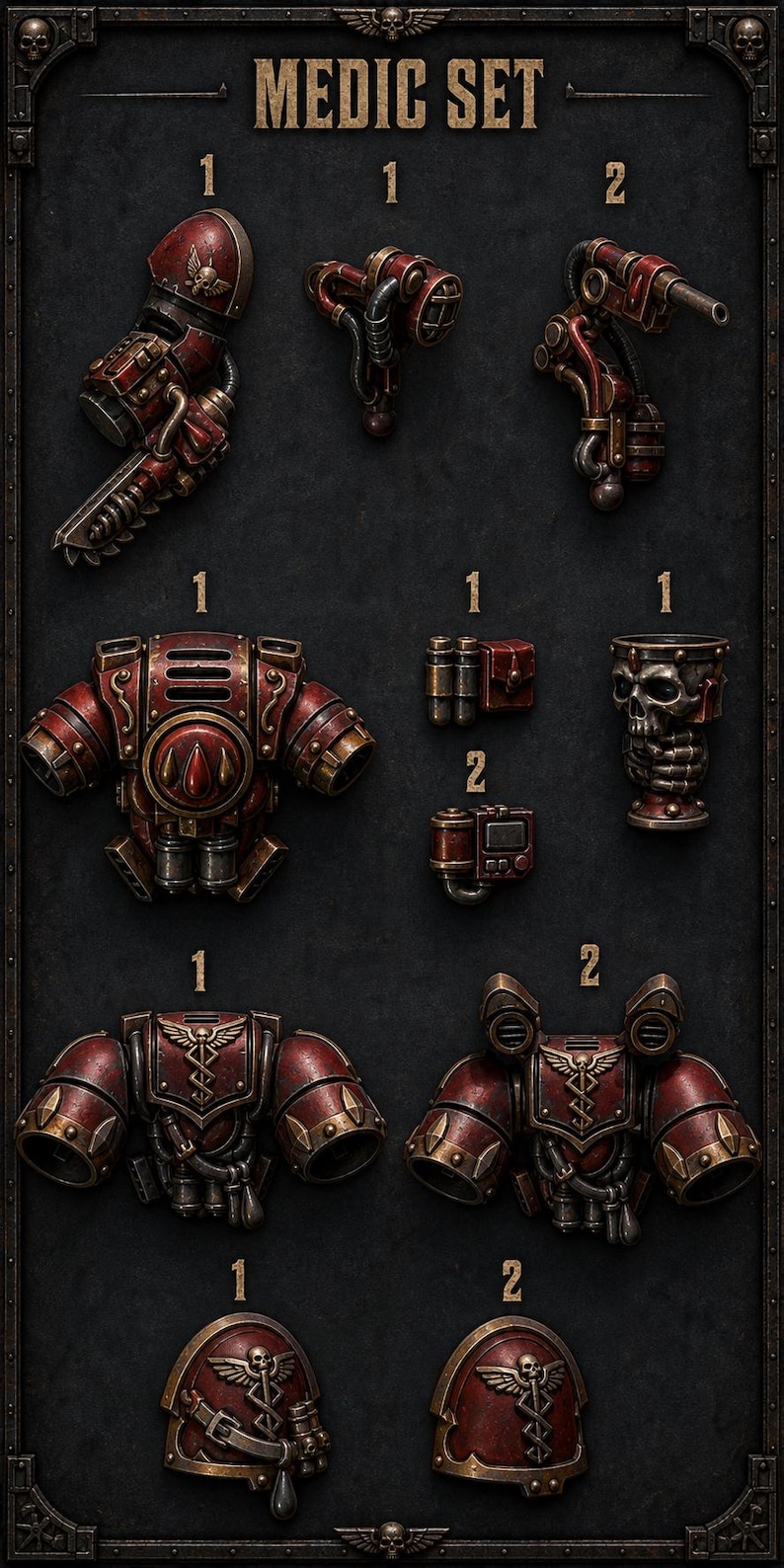 Crimson Lords - Medic - 16k Resin - GreyTide Studio - Blood / Space Warriors / Bitz / Tabletop / Wargaming / Grimdark image 1