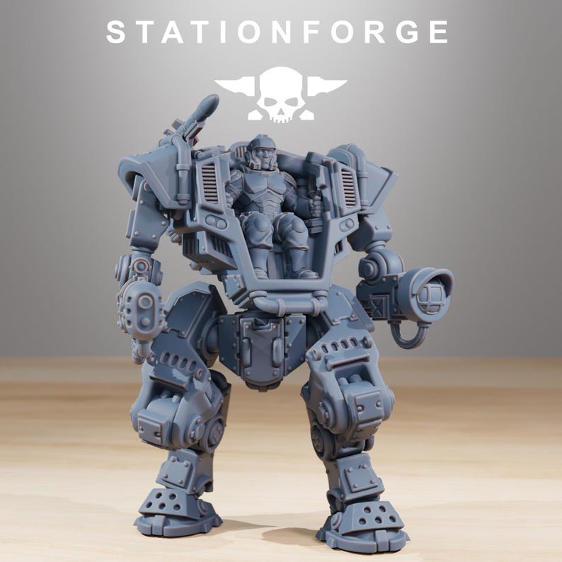 Vaskar Warmech | Station Forge 16k Resin Miniatures | 28mm 32mm Tabletop Wargaming | Unpainted image 3