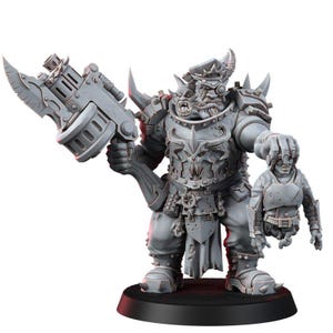 Chaos Renegades Of Pain Ogrun Execution General | 16k Resin Miniatures | 28mm 32mm Tabletop Wargaming | Unpainted image 5